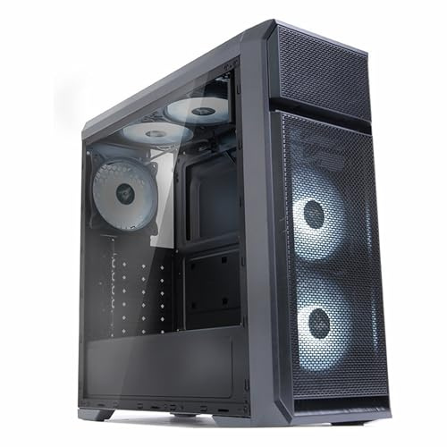 ZALMAN N5 OF ATX Mid Tower 3 Weiß Led Gehaeuse mit Lüfter 1 x Kopfhörer, 1 x Mikrofon, 2 x USB 2.0, 1 x USB 3.0, Lüftersteuerung, Farbiges Acrylpanel, PCI/AGP365mm, Schwarz