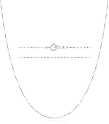 Gacimy Sterling Silver Chain Necklace for Women, 1.0mm Thin 925 Sterling Silver Cable Necklace for Women, 20 Length with 2 Extension Chains