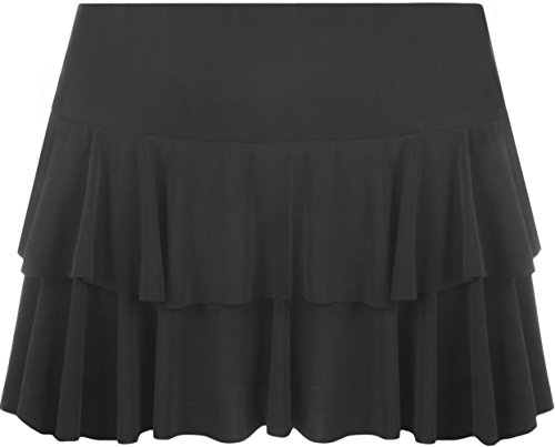 StyleWear Mini Jupe de soirée RARA pour Femmes, thème des années 80, Tenue de soirée dansante, Sexy et décontractée, à Volants, Noire