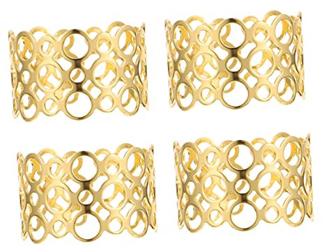 Cabilock 4stücke Goldene Serviettenringe Hohle Serviettenschnallen Tischaccessoires Aus Robustem Material Mit Galvanisierungstechnik