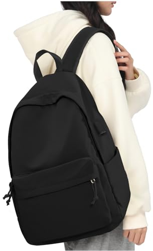 WEPLAN Schulrucksack Mädchen Jungen Rucksack Schule Teenager,Wasserdicht Rucksack School Bag,Schulranzen Laptop Rucksack Damen,Schultasche Travel Backpack Daypacks für Uni Schule Reise,Schwarz