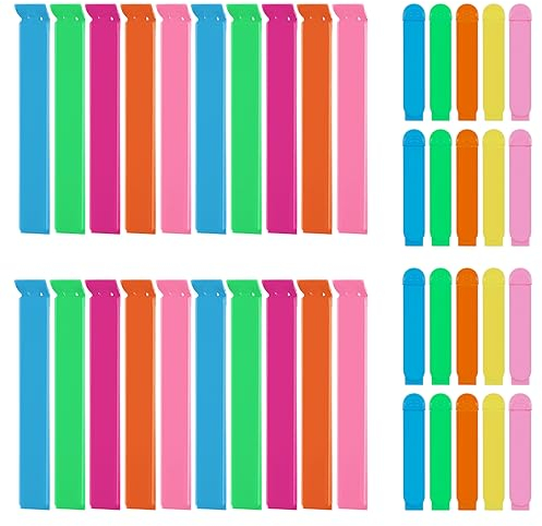 RosewineC 40 Stück Verschlussclips, 7/11cm Bunt verschlussklammern Küche Dichtungsclip frischhalteclips Beutelclips, Wiederverwendbar Tütenclips clips für Tüten Versiegeln von Lebensmitteln