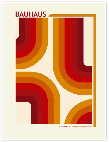 Posterlounge Bauhaus - Retro Bow Poster | 50 x 70 cm von Mandy Reinmuth Orange Wandbilder Wanddeko