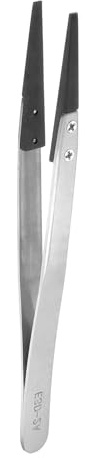 QUARKZMAN ESD-2A Precision Keramisk Pincett 5,1 tum Rostfritt Stål Pincett Antistatiska Icke-magnetiska Värmebeständiga Rak Tips Industriell för Elektroniska Smycken