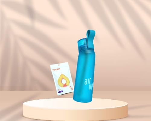 650 ml Ocean Blue aromatisierte Wasserflasche mit Pads/BPA-frei/0 Kalorien (Blaue Ozeanflasche mit 3 Peach-Pads)