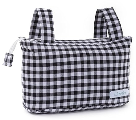 Mi bollito - Borsa Organizer per Passeggino con Tasche per Mamma, Borsa per Passeggino, Multifunzionale con Grande Capacità di Stoccaggio (Nero), Nero/Bianco