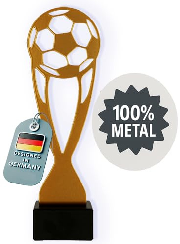 Larius Fussball Metall Pokal - Ehrenpreis Trophäe mit/ohne Wunschtext (ohne Wunschtext)