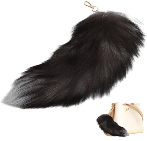 Jinsion Mosqueton Llavero Cola de Terián, 40 cm, Negro