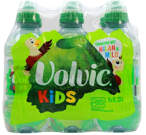 Volvic Kids Naturelle Natürliches Mineralwasser ohne Kohlensäure, 18er Pack (18 x 0.33 l) EINWEG