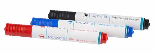 Top Write 3x WHITEBOARD-MARKER Blau Rot Schwarz abwischbar Whiteboardmarker Boardmarker Tafelschreiber Tafel Board Stift 62