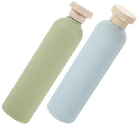 SOESFOUFU Refillable Avocado Lotion and Conditioner Bottles 2pcs 260ml Flip Cap Leak-proof Travel Squeeze Bottles for Shampoo and Cosmetic Liquid Containers