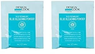 Design Look Decoloración para Cabello en Polvo Decolorante Azul Plex 8 Tonos Sobre 40gr (Paquete de 2)