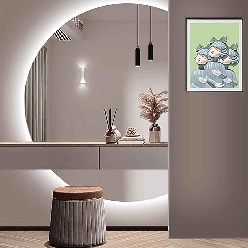 GHHDPDMJ Specchio da Bagno a LED antiappannamento con luci Specchio da toeletta a Parete dimmerabile Specchio Illuminato a Mezzaluna per Camera da Letto Soggiorno Ingresso (Colore: Taglio Destro, Dim