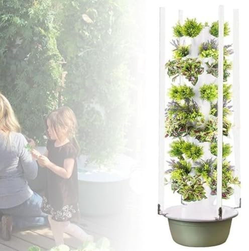 Cultivo interior con torre hidropónica, jardinera vertical, kit de jardín inteligente para interiores, kit de cultivo de fresas, jardineras móviles,20Holes+LED
