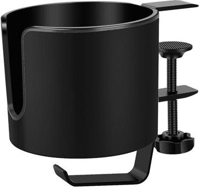 Organizador con portavasos para escritorio, mesa de derrames y escritorios, organizador con portavasos, abrazadera antiderrames, organizador de escritorio, soporte giratorio para auriculares