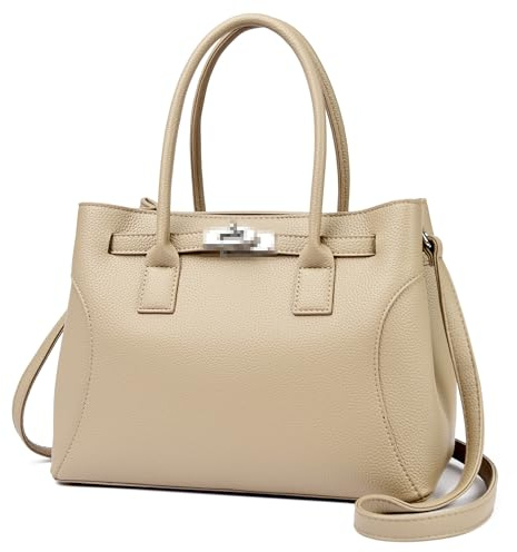 Travistar Handtasche Damen Mittelgroß Umhängetasche Damen Tasche Elegante Schultertasche Kunstleder Crossbody Bag Mode Henkeltaschen Beuteltasche mit Abnehmbares Riemen, Khaki