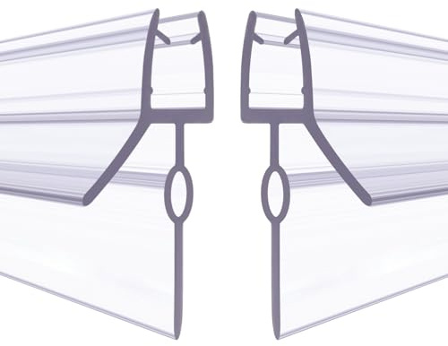 2Pcs Bath Shower Screen Door Seal Strip for 4-6mm Glass - Covers up to 22mm Gap - Transparent Shower Door Seal Replacement with 100cm Adjustable Length (Straight)
