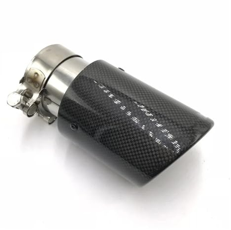 Boquilla Escape Silenciador Universal Para Escape Trasero De Coche Fibra De Carbono Brillante 1 Pieza Para Silbato Escape Coche(ID 63mm-OD 114mm)