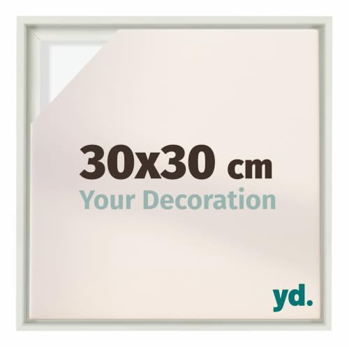 yd. Schattenfugenrahmen 30x30 Weiß Matt - Rahmen für Leinwand - Holz Lyon | Schattenfugenrahmen für Leinwände, Geeignet für Leinwände bis 2 cm Dicke, Ohne Rückwand und Glas, Made in Holland