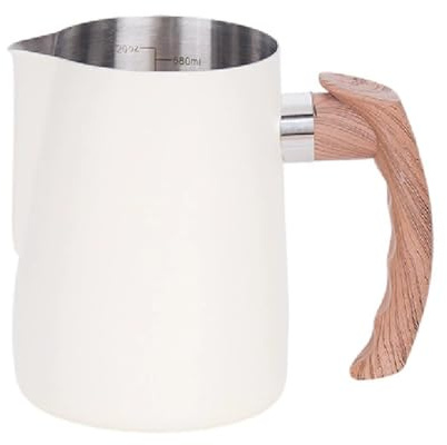 Buhdjfnke Jarra de espuma para café expreso de 600 ml, cereales Grace Leche Cappuccino Pitcher Creamer Cup