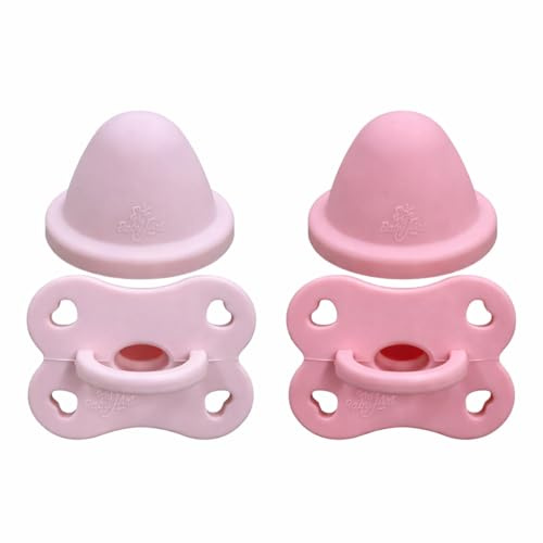 Babyschnuller mit Namen BABYJART Lovely | 2 Stück Schnuller – anatomischer Sauger aus BPA-freiem Silikon | 0-6/6-18 Monate (Pastellpuder-Rosa)