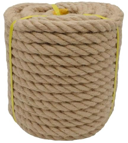 100% natürliches Hanfseil (30,5 m 2,5 cm) gedrehtes dickes Seil Manila-Seil Juteseil für Handwerk, Dock, dekorative Landschaftsgestaltung, Baumhängeschaukel, Gartenarbeit, Tauziehen