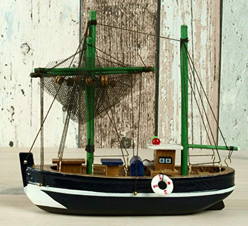 Küstenambiente Maritime Deko Krabbenkutter Fischkutter Kutter blau 16cm Boot