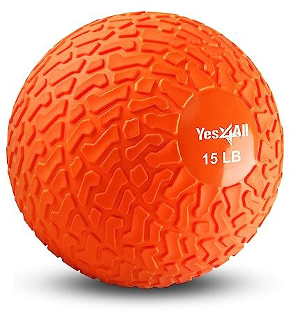 Yes4All FXF2 Slam Balls 6.8 kg, Anaranjado, Balón Medicinal de Arena sin Rebote, Adecuado para Entrenamiento y Fuerza