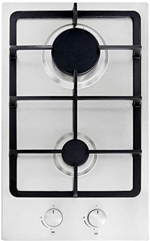 Cookology GH309SS 30cm Built-in Domino Gas Hob in Stainless Steel with LPG Conversion Kit