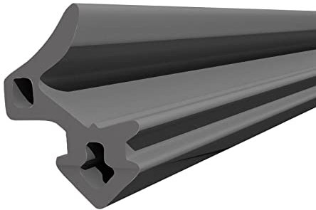 DQ-PP Sellador para ventanas, negro, 1 m, S-1188, para ventanas de PVC GEALAN, cinta de sellado de goma, sellos de plástico para ventanas de perfil, junta de puerta