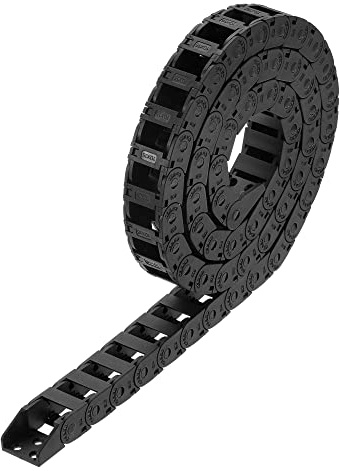 sourcing map R28 10x15mm Drag Chain Cable Wire Carrier Nylon Open Type 1 Meter with End Connectors for Electrical CNC Router Machines