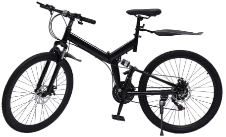 Vielrosse 26 tums mountainbike, fully kolstål mountainbike skivbroms strömlinjeformad vikbar cykel MTB för bergsvägar studenter pendlare i staden trafik