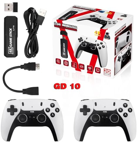 XIXIMENG Console de jeu vidéo HD rétro 4K 256 G 58000 jeux 3D intégrés + 50 simulateurs avec manette sans fil Twp