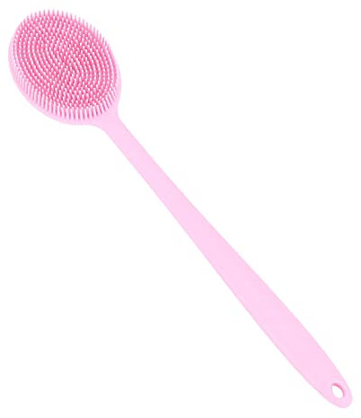 Misamo Rücken Bürste Silikon Körper Bürste Doppel Seitige Bürste Stiel Antirutsch Dusch Bürste Bürste Körper Teil Reinigung Massage Bürste Rosa