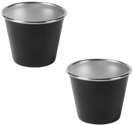 VONCYKI Vasos de acero inoxidable para beber, café, refrescos para uso al aire libre y doméstico, vasos de acero inoxidable de volumen de 50 ml para cerveza, vaso de viaje compacto (negro)