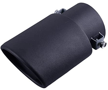 Auto Schalldämpfer Auspuff Endrohr Endschalldämpfer Universal Schwarz 63mm 304 Edelstahl Auto Oval Matt Auspuffrohr Endschalldämpfer Abdeckung Trim Auspuffanlage ZEQIMWL