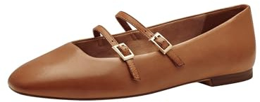Tamaris Women's Ballerina with Strap Leather Flat