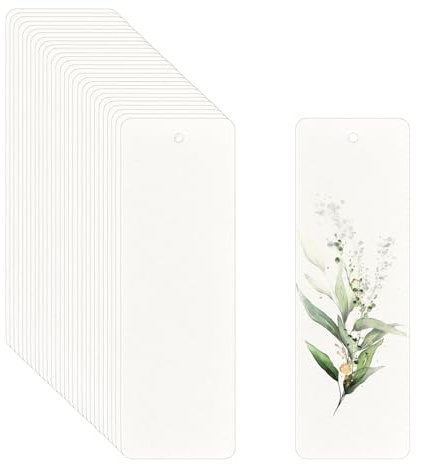 Watercolour Paper Blank Cards, 50 Sheets Blank Bookmarks for Watercolour Painting 5 x 15 cm, Watercolor Paper 300gsm for Card Making, Painting Paper for Watercolors, DIY, Crafts