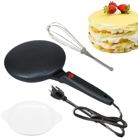 Padella elettrica per frittelle piastra per pancake rotonda elettrica - Padella per pancake antiaderente portatile da 600 W | Padella per colazione antiaderente da 7,87 pollici con controllo t