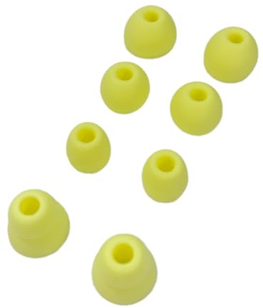 4 Paia Gommini per Beats Powerbeats Pro/Powerbeats 3/Powerbeats 4, 4 Misure Auricolari di ricambio in Silicone per 4mm Auricolari In-Ear (Giallo)