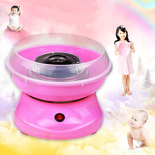 Machine à Barbe à Papa,Machine à Barbe à Papa Rétro,Machine à Barbe à Papa Maison pour Fêtes d'Anniversaire d’Enfants,S’Utilise avec du Sucre ou des Bonbons,220V (ROSE)