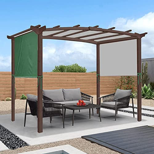 Copertura impermeabile per pergola con 4 cinghie di fissaggio, copertura universale per pergola curva verde, 5,4 × 2,5 m