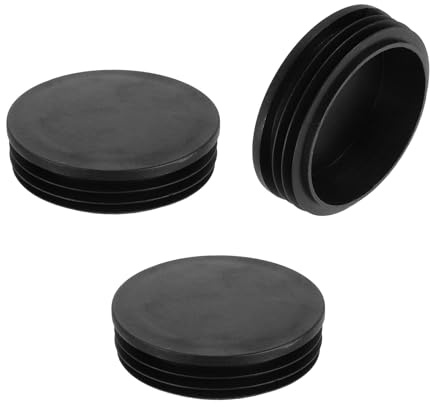 QUARKZMAN 3 Stück Runde Abdeckkappen, Schwarze Blindstopfen, Rohrabdeckung aus Polyethylen 100mm (3,94 Zoll) Möbelbeinrohr Einsatz Kunststoffkappen, Verschlusskappe für Stuhl Sofa Regal