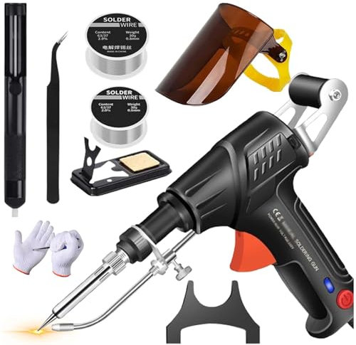 Internally Heated Industrial Laser Welding Tools, Multi-Function Soldering Iron Soldering Gun Set, Automatic Corded Solder Iron Internal Heat Electric Welding Tool, for Home DIY (Black)
