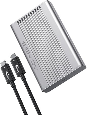 Acasis TBU406PRO 40Gbps M.2 NVMe SSD Gehäuse mit geräuschloser Wärmeabfuhr, kompatibel mit USB4 NVMe Anschluss,Thunderbolt 4/3, geeignet für Mac mini M4 und MacBook Pro M5/M5 Max(ohne SSD) | Aktive Kühlung, für NVMe SSDs (M-Key/B+M), 2230-2280, bis 8TB, Dual-Chip JHL7440, Aluminiumgehäuse, ohne SSD enthalten