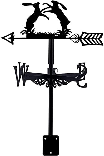 Veleta de Conejo, Veleta de Tortuga con Soporte para el Techo, Veleta de Caballo, decoración de Metal para jardín, Regalo para Patio de Granja al Aire Libre