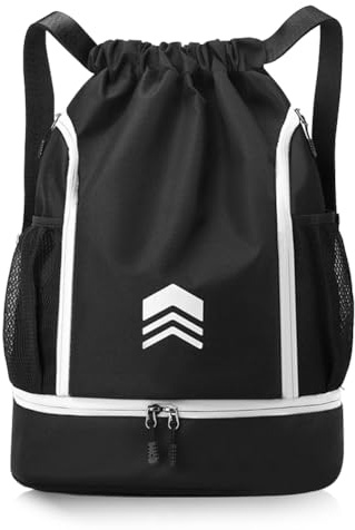 NAJILI Turnbeutel Wasserdicht,Sportbeutel Mit Verstellbar Kordelzug,Sportrucksack Kinder Rucksackboden Mit Fach,Für Erwachsener Jugend, Sport,Reisen,Alltag(20-35L)