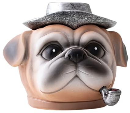 Posacenere in resina a forma di cane punk con coperchio coperchio divertente statua animale portacenere per gli amanti degli animali domestici e decorazioni per ufficio domestico design posacenere
