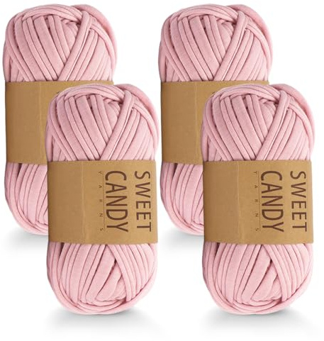 YZROHYI 4 PCS Dickesgarn zum Häkeln,Amigurumi zum Stricken,HäKelgarn für Anfänger,Textilgarn für Strickliesel,Crochet Yarn Blanket,Jersey für Taschen,Webrahmen Yarn zum Basteln