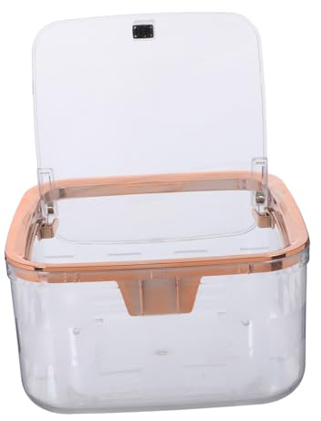 Mobestech Mini Poubelle de Bureau Compacte Transparente avec Couvercle Pression Corbeille de Table et Pratique pour Bureaux et Petites Cuisines